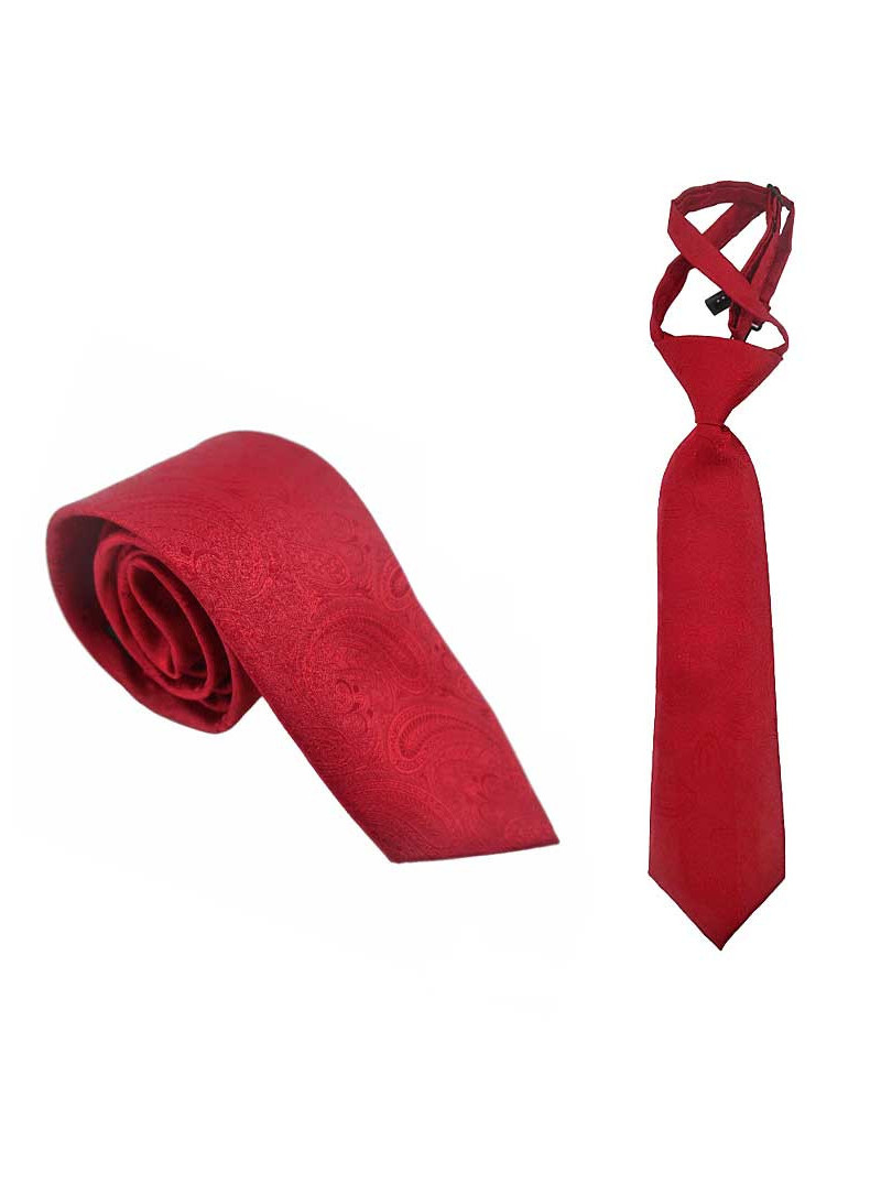 Mörkröd Paisley slips  - Siden - Stor och liten
