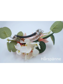 Hårspänne/Hårkam blommor - Aprikos