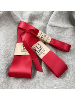 Vistorp Satinband - Röd 5cm - 7m långt