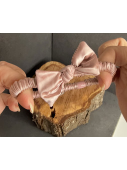 Hårsnodd Scrunchie Satin - Rosett