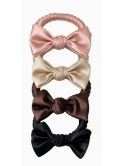 Hårsnodd Scrunchie Satin - Rosett